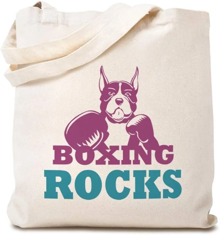 Speedy Pros Canvas Tote Bag for Women Boxing Rocks Sport Boxer Beach Bags for Women