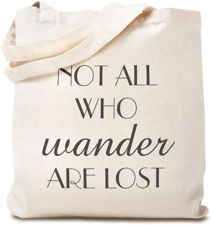 Speedy Pros Canvas Tote Bag for Women Not All Who Wander Are Lost Inspiration & Motivation Beach Bags for Women