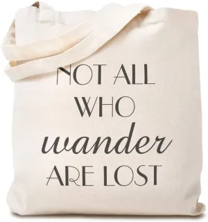 Speedy Pros Canvas Tote Bag for Women Not All Who Wander Are Lost Inspiration & Motivation Beach Bags for Women