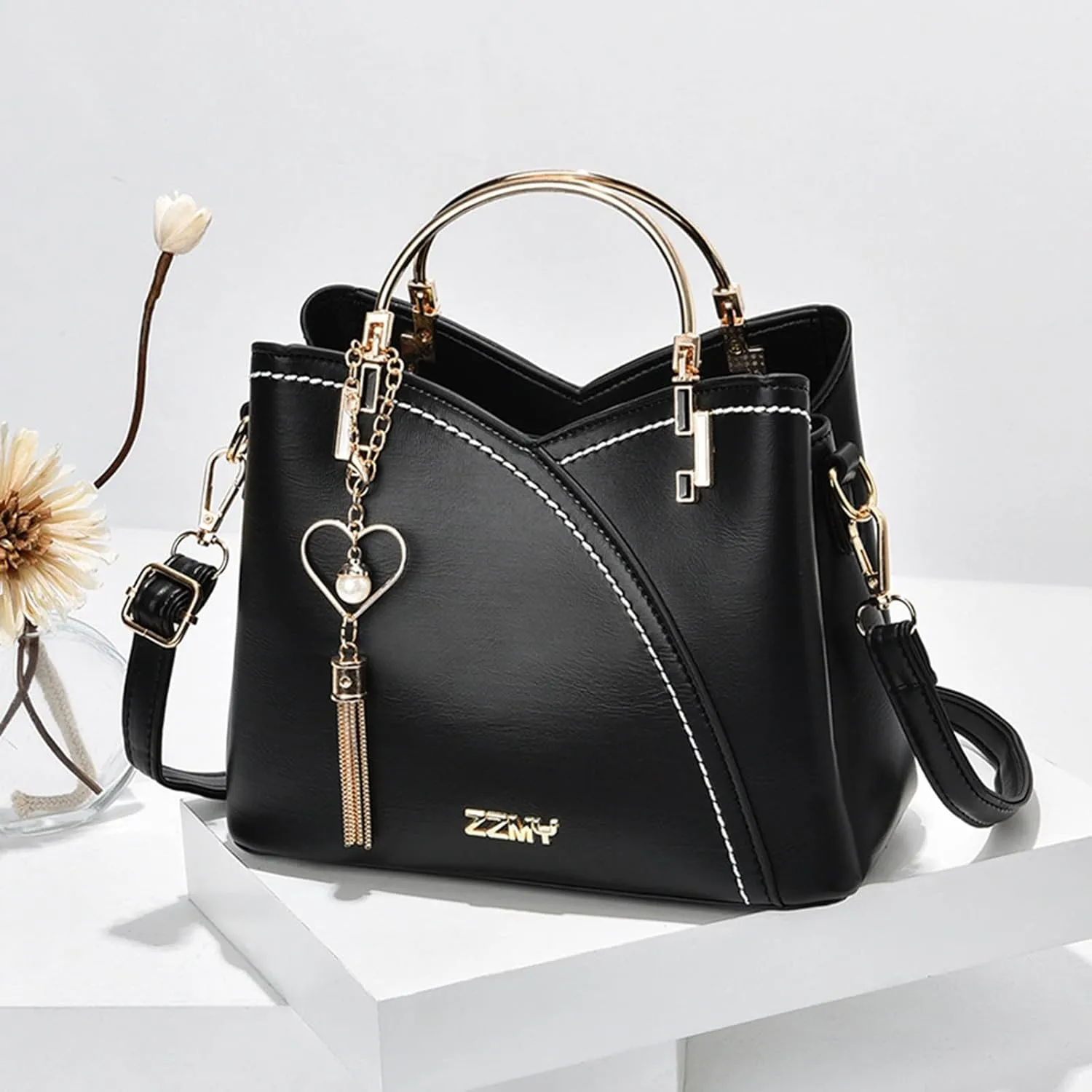 Spring And Summer Trendy Bags Ladies Handbags Shoulder Messenger Bags Large Capacity Handbag Fashion (Black, One Size)