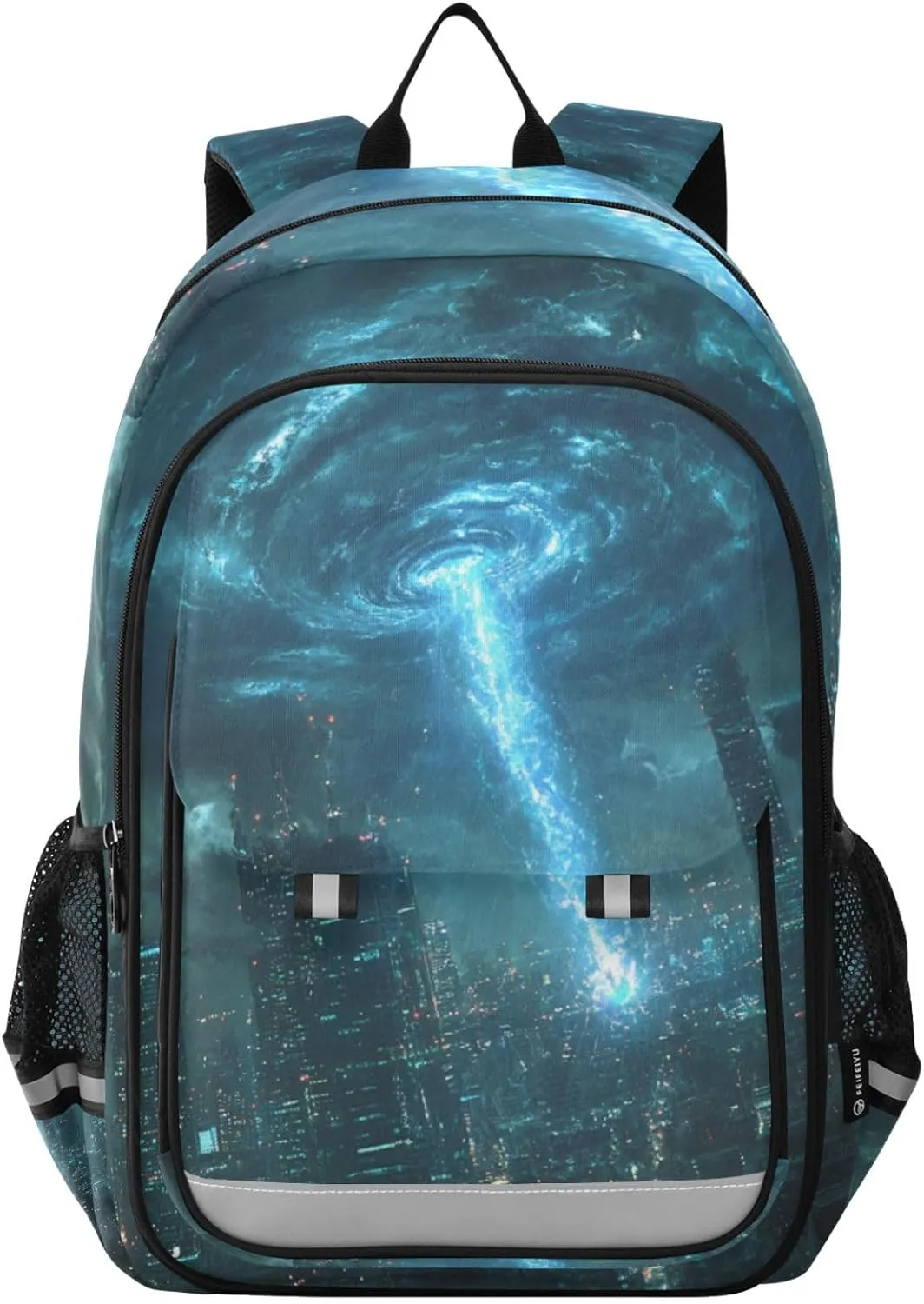 Storm Blue Tornado City Backpack for Boys Girls Kids School Bag Lightweight Laptop Backpack Elementary Capacity Bookbags for Travel Daypack with Reflective Stripes