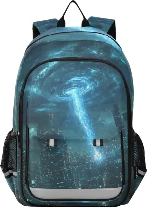Storm Blue Tornado City Backpack for Boys Girls Kids School Bag Lightweight Laptop Backpack Elementary Capacity Bookbags for Travel Daypack with Reflective Stripes