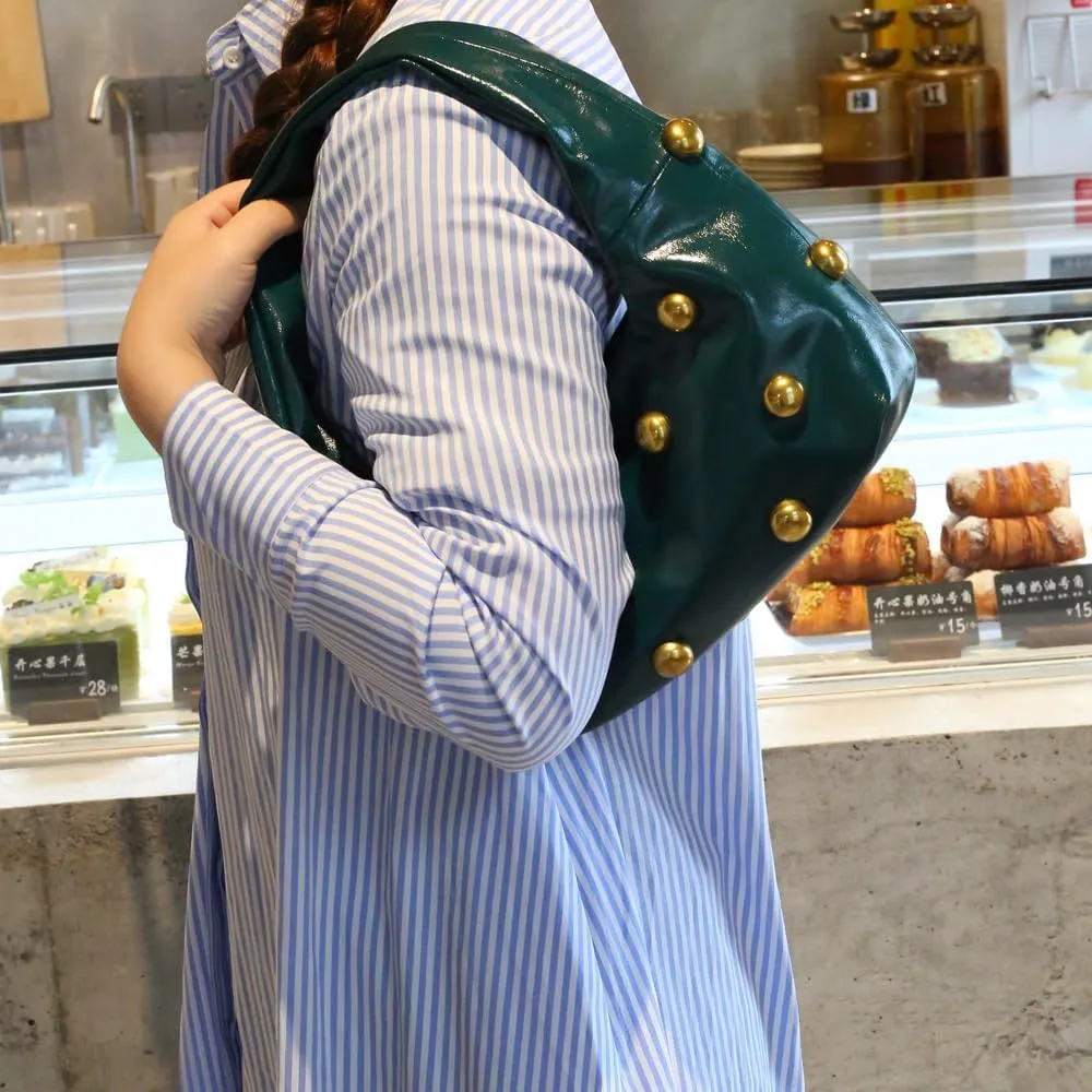Studded Purse Y2k Shoulder Bag 90s Punk Designer Handbags 2000s Vegan Leather Shoulder Purse Streetwear