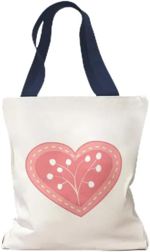Style In Print Canvas Tote Reusable Shopping Bag Red Heart Berries Holidays and Occasions Valentins Day
