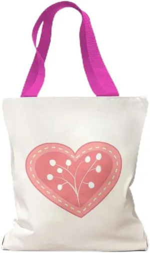 Style In Print Canvas Tote Reusable Shopping Bag Red Heart Berries Holidays and Occasions Valentins Day