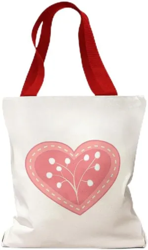 Style In Print Canvas Tote Reusable Shopping Bag Red Heart Berries Holidays and Occasions Valentins Day