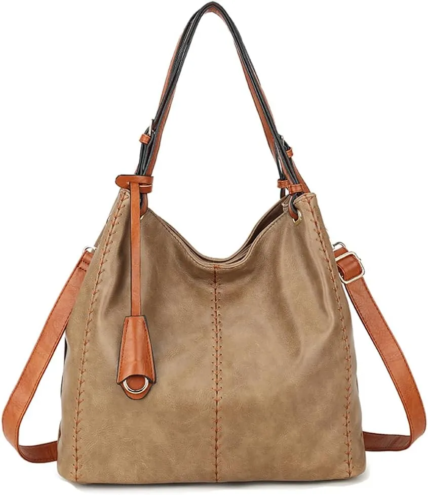 Stylish Tote Bag Handbags Womens Shoulder Vegan Leather Totes Vintage Hobo Bags Large Satchel Ladies Crossbody Bag