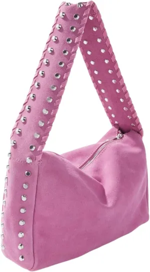 Suede Handbag Studded Purses Y2k Shoulder Bag Vegan Leather Shouder Purse Fall Suede Purse 2000s Vintage