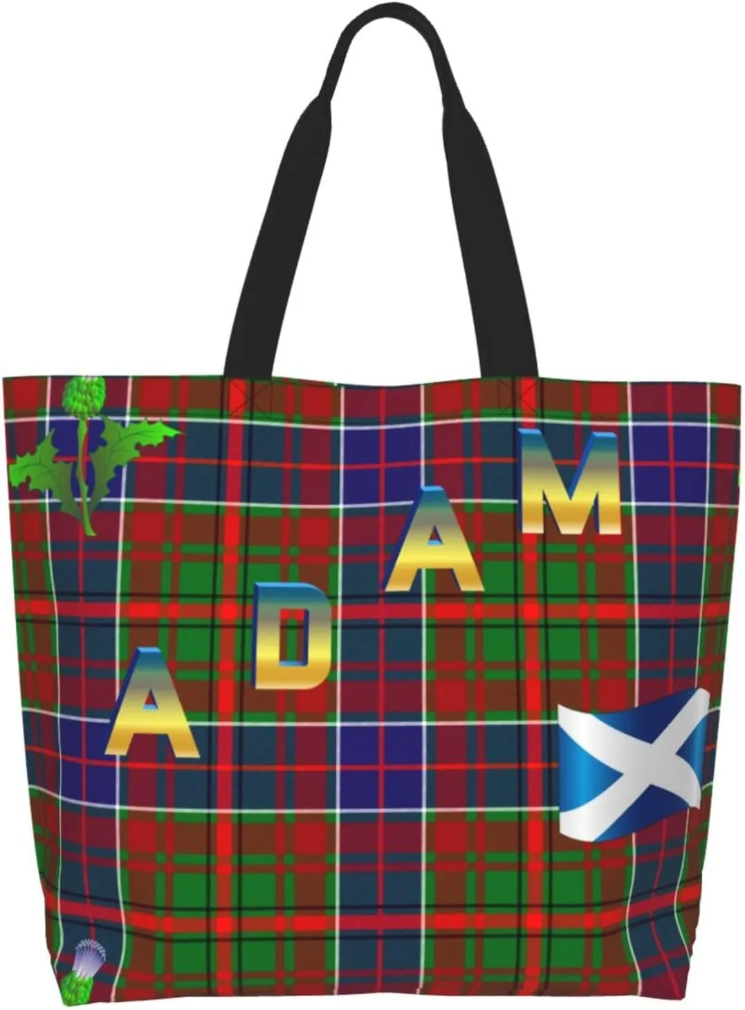 Tartan Plaid Check Tote Bag For Women Weekender Travel Bag Reusable Grocery Bags Large Totes Handbags
