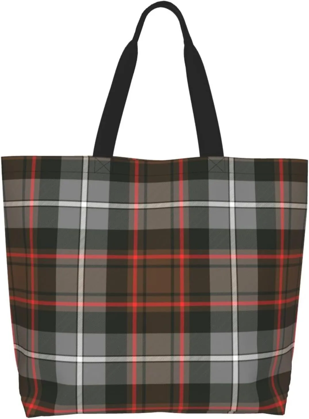 Tartan Tote Bag For Women Weekender Travel Bag Reusable Grocery Bags Large Totes Handbags