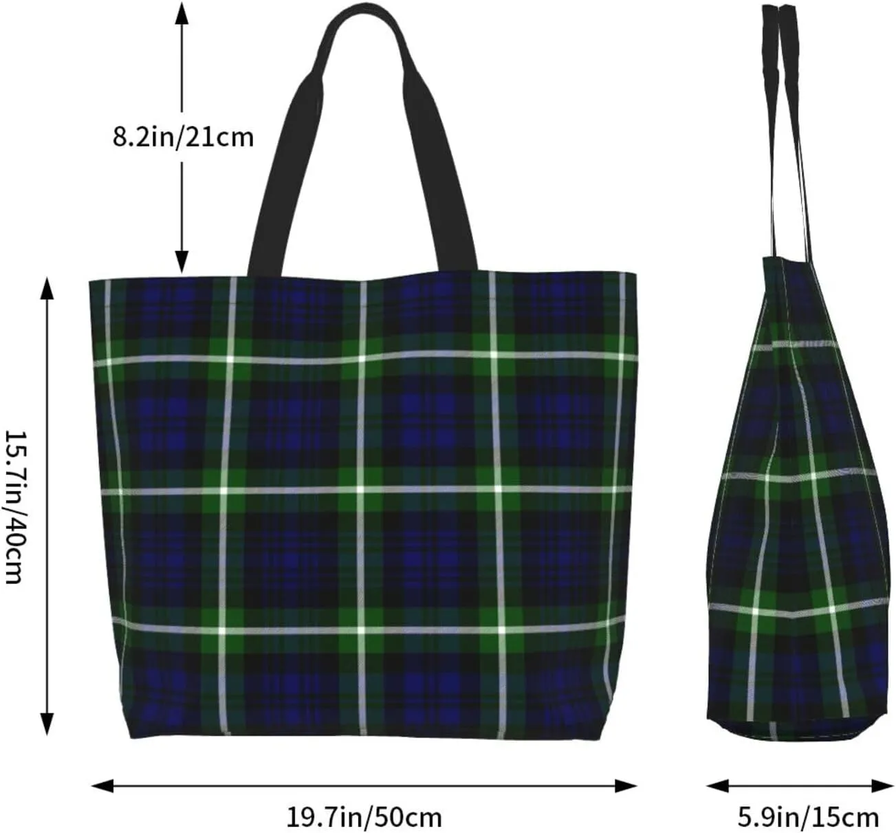 Tartan Tote Bag For Women Weekender Travel Bag Reusable Grocery Bags Large Totes Handbags