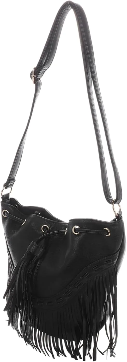 Tassel Bucket Bag Women's Crossbody Purse Fashionable Shoulder Bag for Daily Use