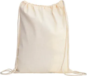 TBF Cotton Drawstring Backpack Gym Sack Canvas Cinch Sport Pack for Men, Women - Set of 12, Natural