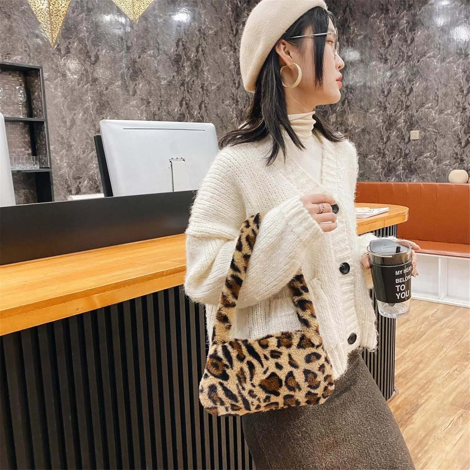 Tote Bag for Women Furry Fashion Portable Shoulder Ladies Messenger Underarm Wild Bag