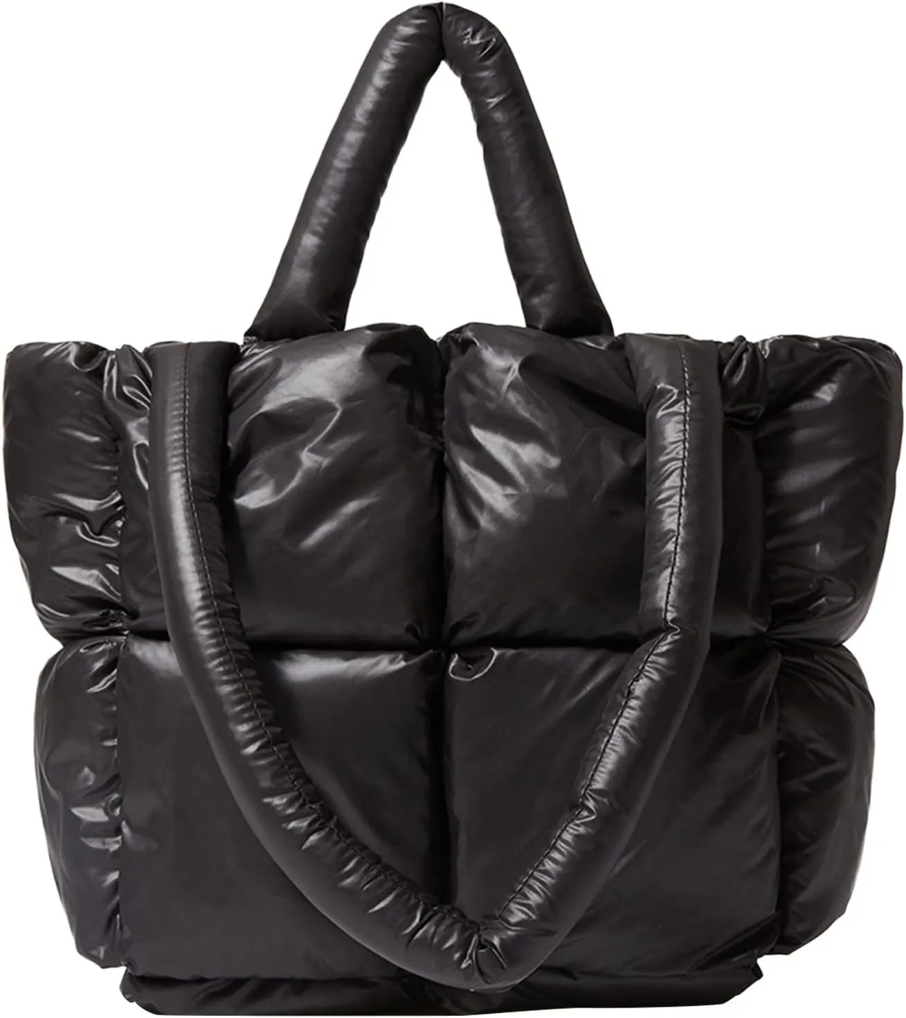 Tote Bag For Women Ladies Large Quilted Tote Bag Winter Soft Quilted Shoulder Bag Down Shoulder Bag Shopping Handbag H