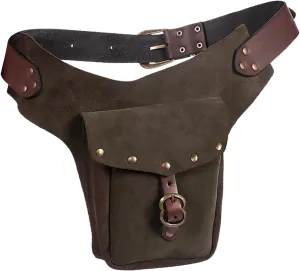 Tote Bag For Women Vintage Medieval Waist Pack Bag Leather Small Purse Leather Sporting Riding Hip Fanny Waist Cos Play M