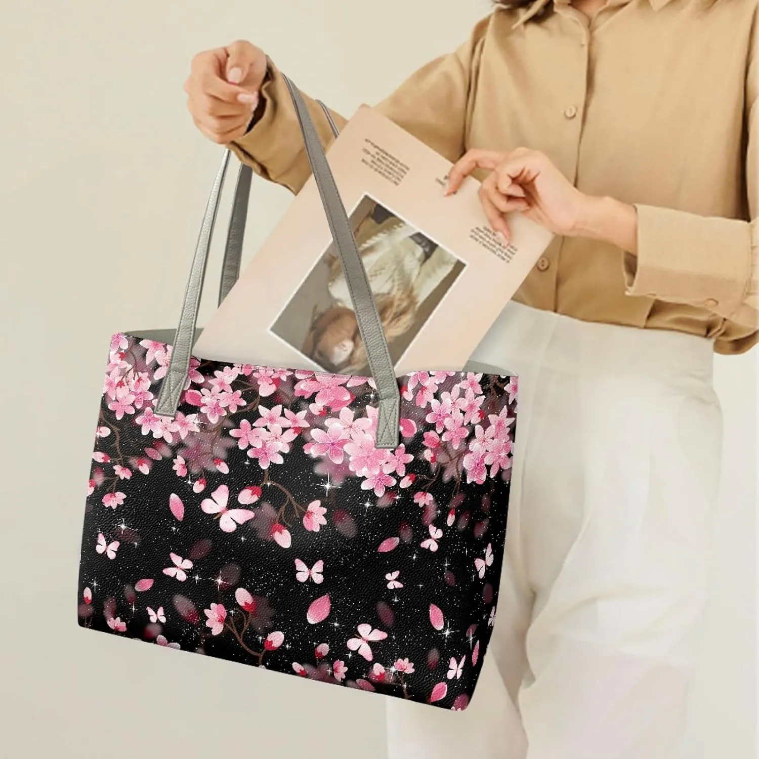 Tote Bags for Women Butterfly Shoulder Hobo Fashion Shopping Tote Bag Women's purse handbags Large Travel Totes