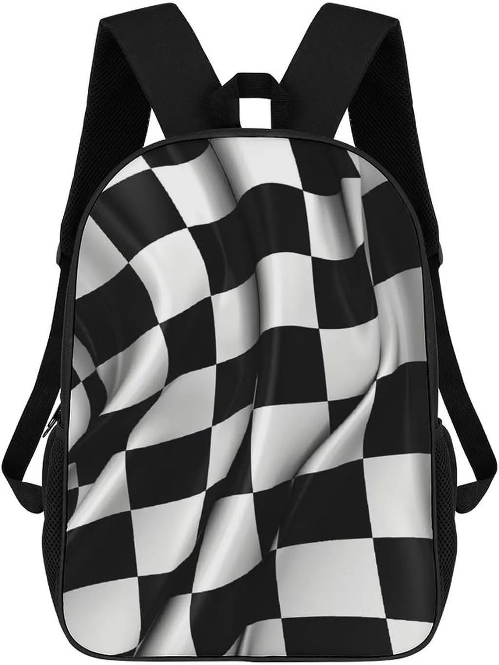 Travel Backpack Sturdy Laptop Backpacks Carry On Backpack Black White Checkered Flags Casual Daypack Business Work Bag Water Resistant Computer Bag Weekender Bags for Men Women Gift Bags