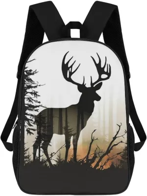 Travel Backpack Sturdy Laptop Backpacks Carry On Backpack Deer Silhouette Casual Daypack Business Work Bag Water Resistant Computer Bag Weekender Bags for Men Women Gift Bags