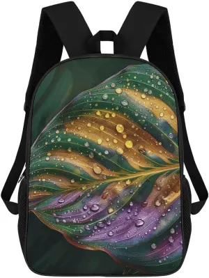 Travel Backpack Sturdy Laptop Backpacks Carry On Backpack Texture of Green Leaves Casual Daypack Business Work Bag Water Resistant Computer Bag Weekender Bags for Men Women Gift Bags