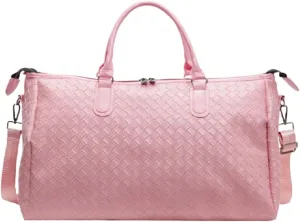 Travel Bag Men Women's Fashion Weaving Pu Leather Totes Large Capacity Shoulder Bags Business Casual Handbag