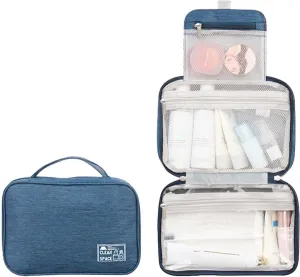 Travel Makeup Bag 10x6.6 Inch Portable Hanging Large Capacity Makeup Bag with 3 Comparment Water Resistant Cosmetic Organizer Countertop with Handle Toiletry Bag Shampoo,toiletries Full-Size Container