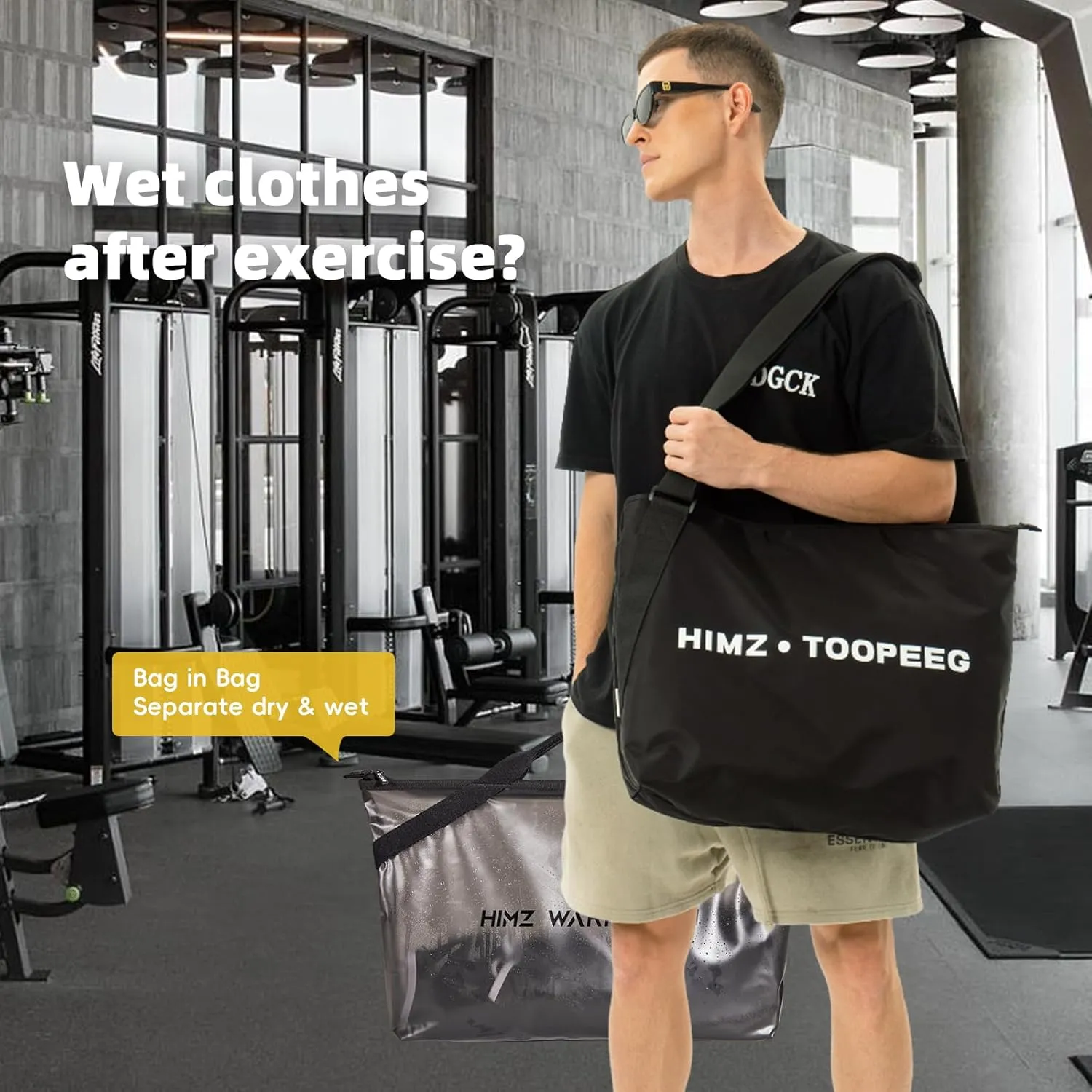 Travel Totes Bag Large Gym Tote Crossbody Hobo with Detachable Laptop Bag for Work Sport Beach