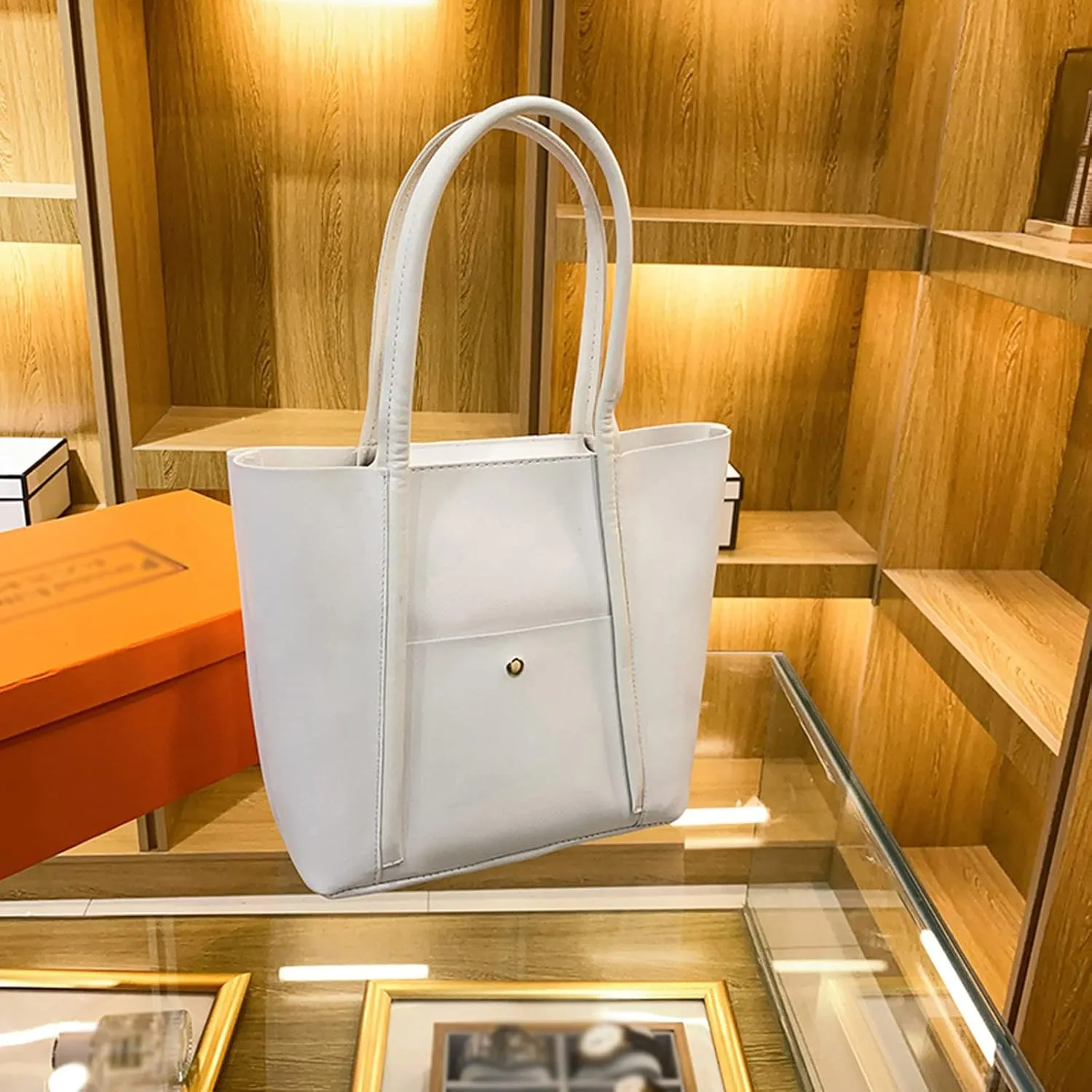 Trendy Ladies Shoulder Bag Fashion Women Artificial Leather Solid Color Zipper Phone Bag Shoulder Hand