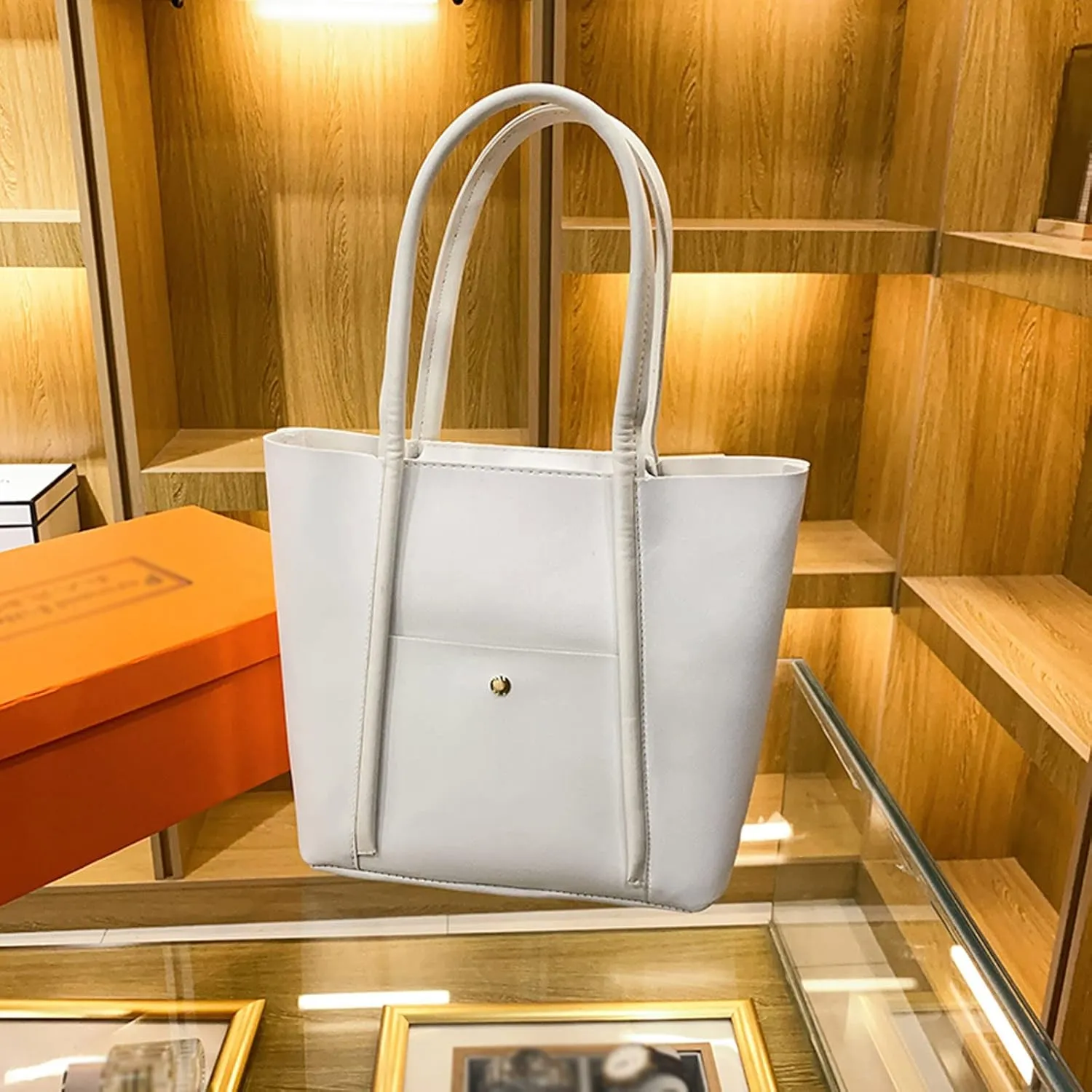 Trendy Ladies Shoulder Bag Fashion Women Artificial Leather Solid Color Zipper Phone Bag Shoulder Hand