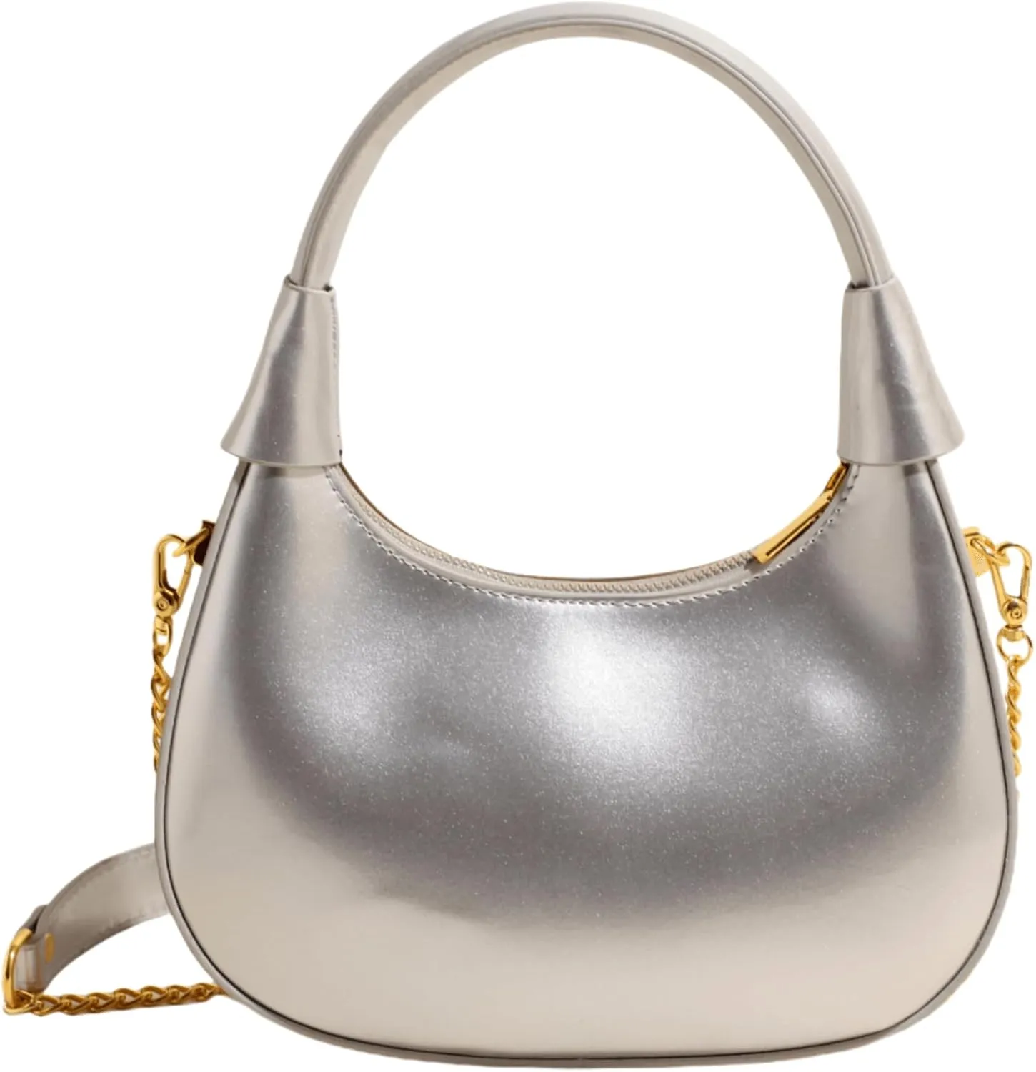 Trendy Patent Leather Hobos Handbag Purse for Women Shoulder Crossbody Bag Retro Totes with Removable Strap