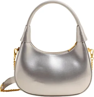 Trendy Patent Leather Hobos Handbag Purse for Women Shoulder Crossbody Bag Retro Totes with Removable Strap