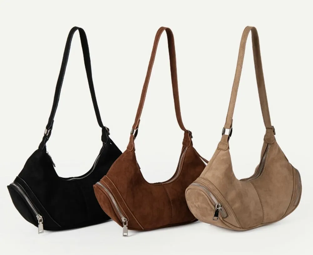 Trendy Shoulder Bag for Women Y2K Dumpling Handbag Small Vegan Leather Purse Top Handle Satchels Punk Clutch