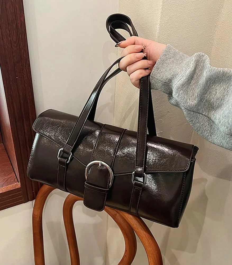 Trendy Shoulder Bags for Women Y2K Tote Purse Small Vintage PU Leather Handbag Ladies Top Handle Satchels