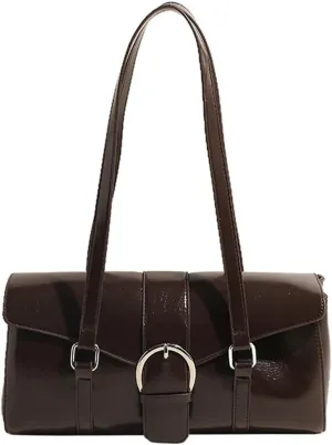 Trendy Shoulder Bags for Women Y2K Tote Purse Small Vintage PU Leather Handbag Ladies Top Handle Satchels