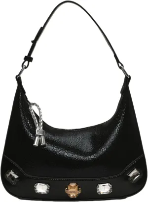 Trendy Snake Print Hobos Handbag Purse for Women Shoulder Crossbody Bag Retro Diamond Totes with Removable Strap