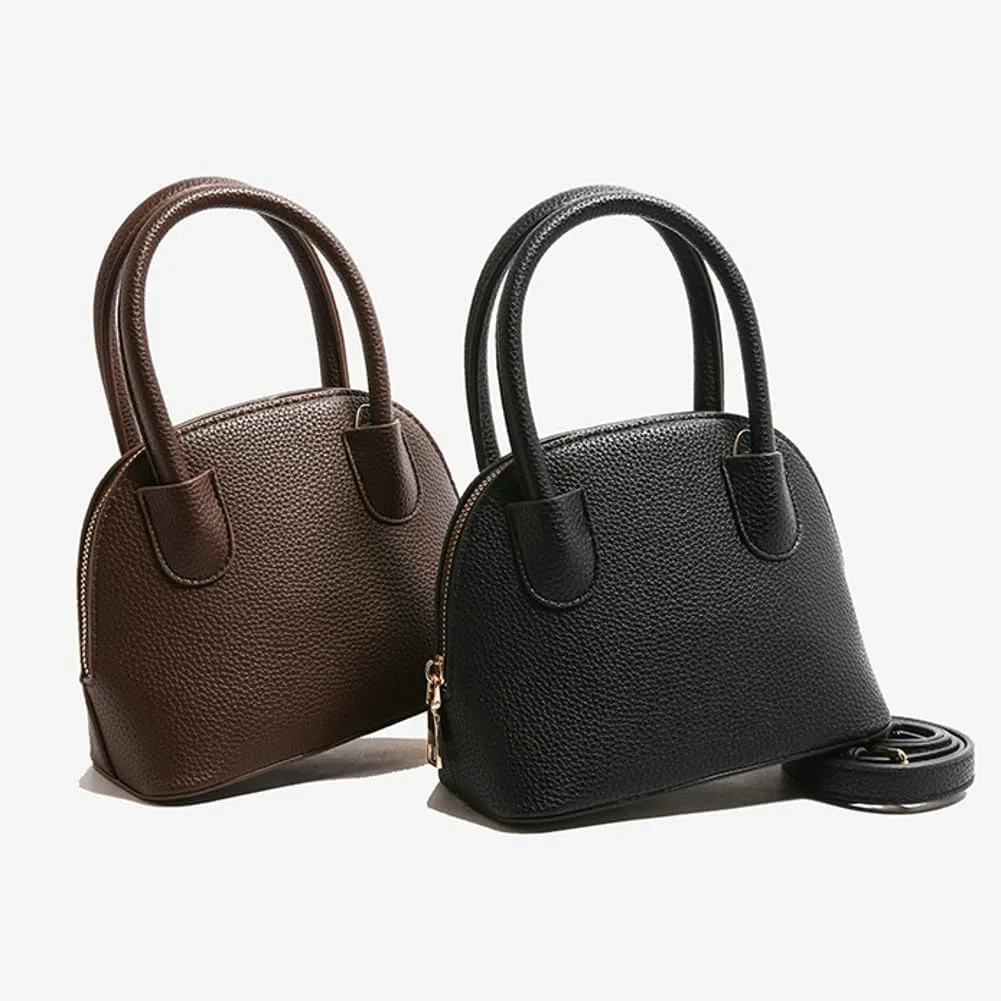 Trendy Vegan Leather Shoulder Bag for Women Small Y2k Crossbody Tote Purse Shell Handbags Top Handle Satchels
