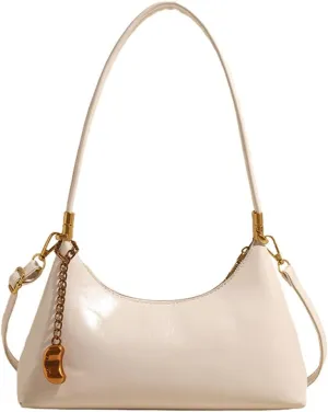 Trendy Vegan Leather Shoulder Bags for Women Small Crescent Tote Purse Y2k Handbags Designer Underarm Satchels