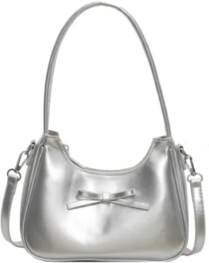 Trendy Vegan Leather Shoulder Crossbody Bag for Women Small Y2k Tote Purse Cute Handbags Top Handle Satchels