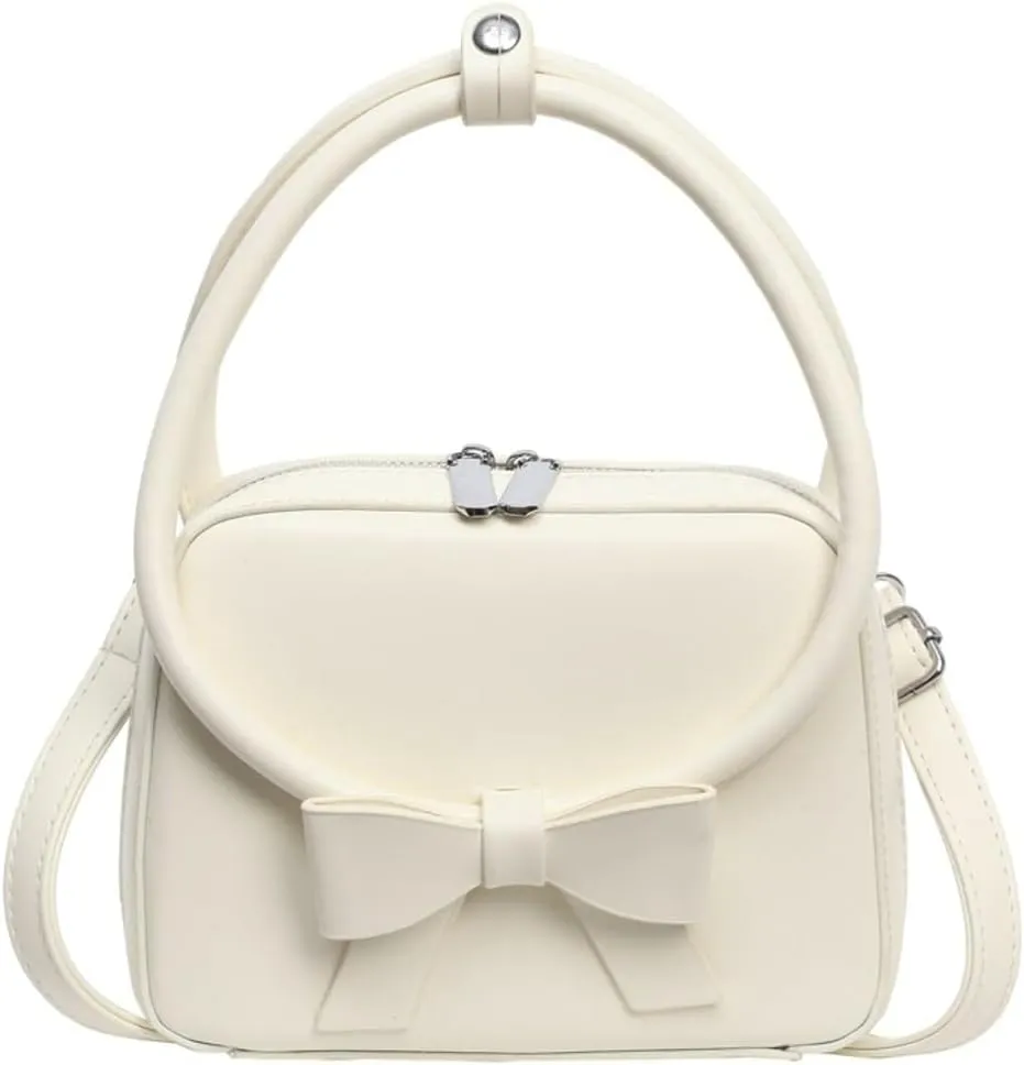 Trendy Vegan Leather Shoulder Crossbody Bag for Women Small Y2k Tote Purse Cute Handbags Top Handle Satchels