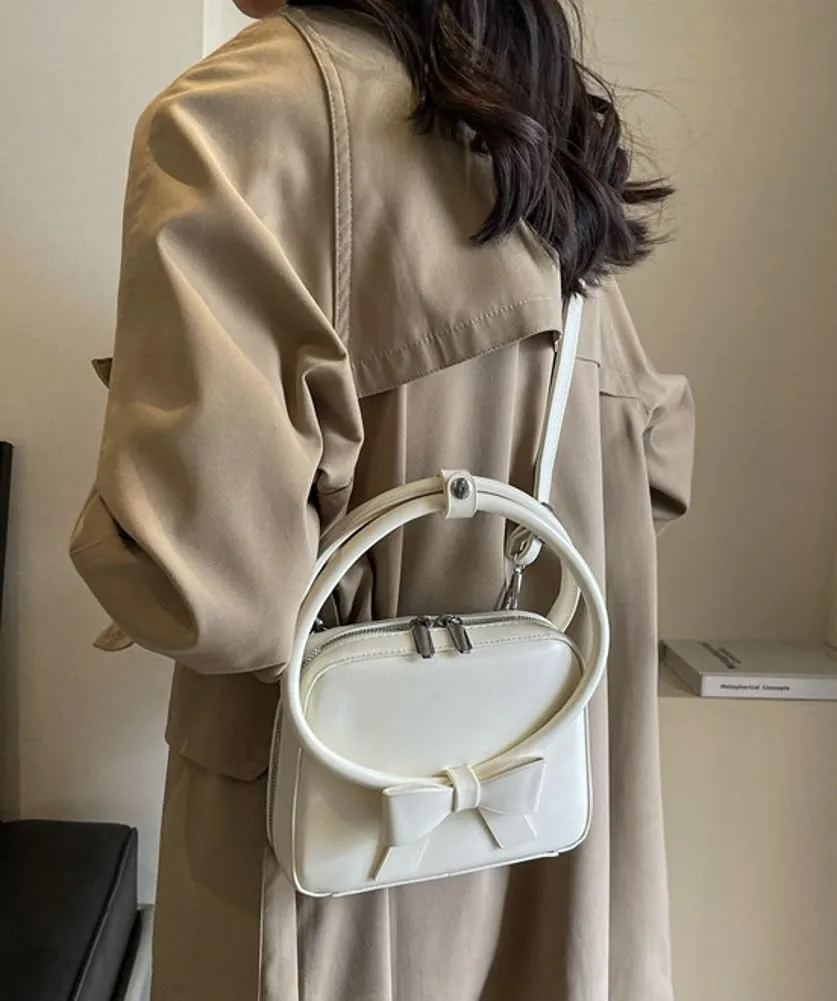 Trendy Vegan Leather Shoulder Crossbody Bag for Women Small Y2k Tote Purse Cute Handbags Top Handle Satchels