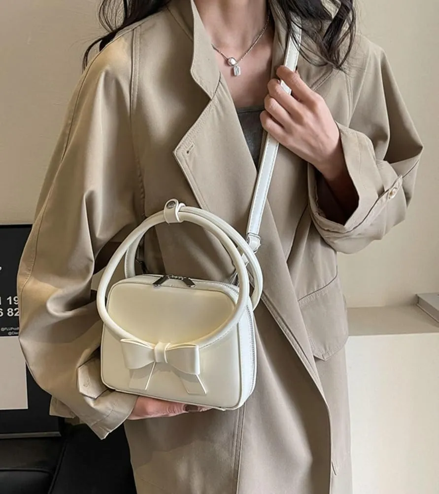 Trendy Vegan Leather Shoulder Crossbody Bag for Women Small Y2k Tote Purse Cute Handbags Top Handle Satchels