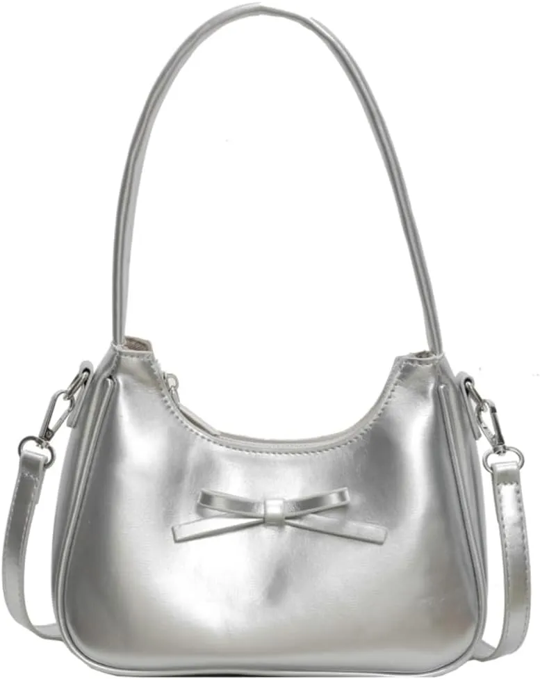 Trendy Vegan Leather Shoulder Crossbody Bag for Women Small Y2k Tote Purse Cute Handbags Top Handle Satchels