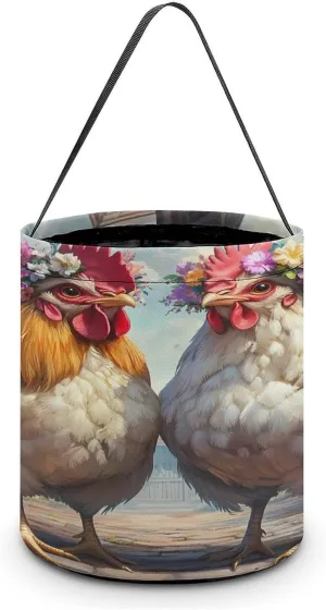 Two Chicken Hen Halloween Candy Bag Candy Tote Bucket Gift Bags Party Supplies for Women Men