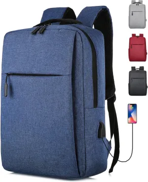 Unisex Premium Travel Laptop Backpack with USB Charging Port, Water-Resistant Carry-On Backpack for Men & Women - Fits 15.6 Laptops, Airplane Approved, Work & College Essentials. (blue)