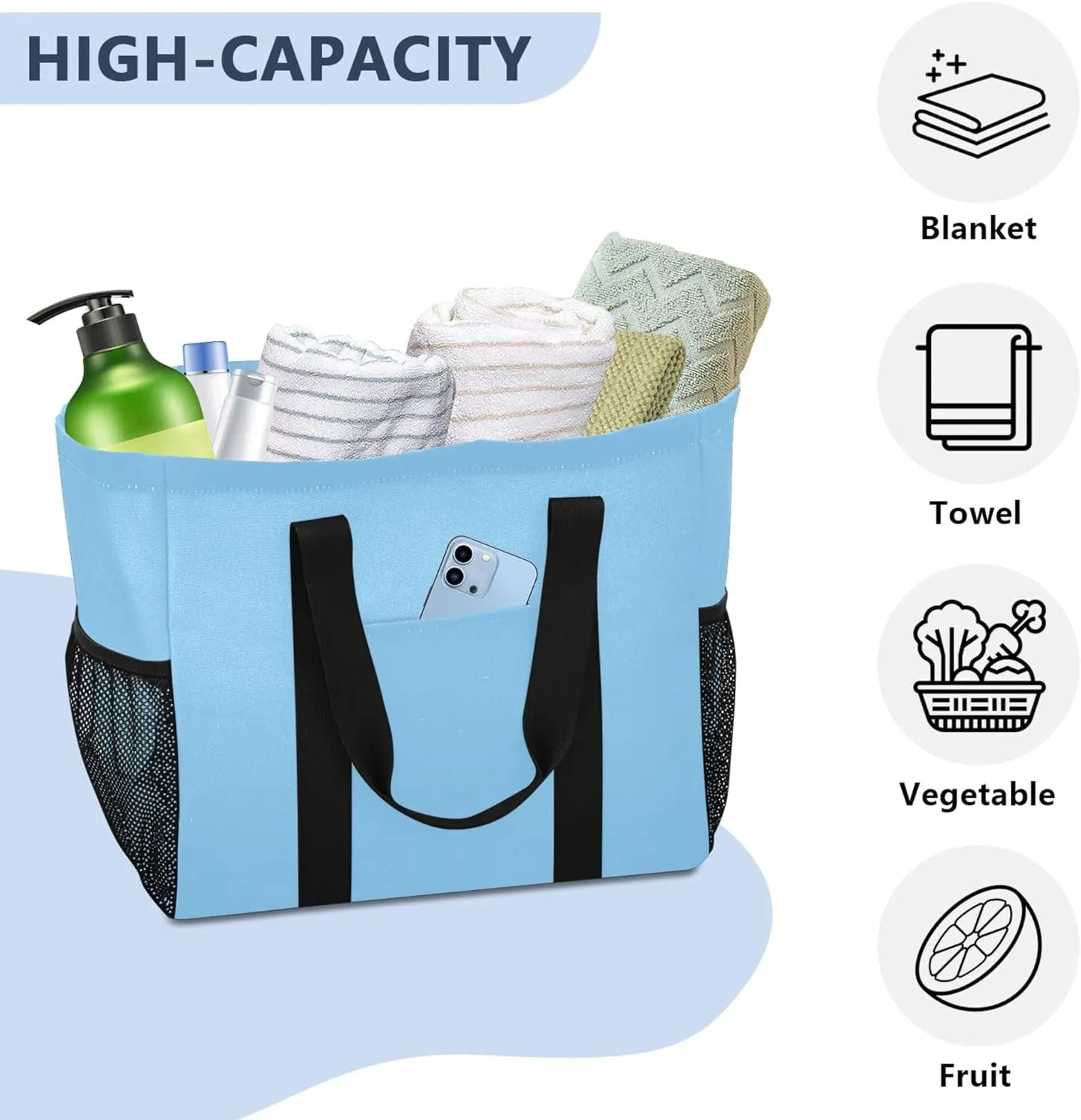 Utility Bags And Totes Foldable Large Beach Bag With Compartments with Handles Car Tote