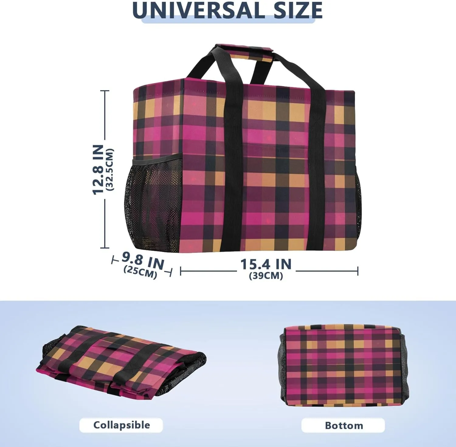 Utility Tote Bag For Women Collapsable Beach Bag With Compartments with Handles Laundry Tote Bag