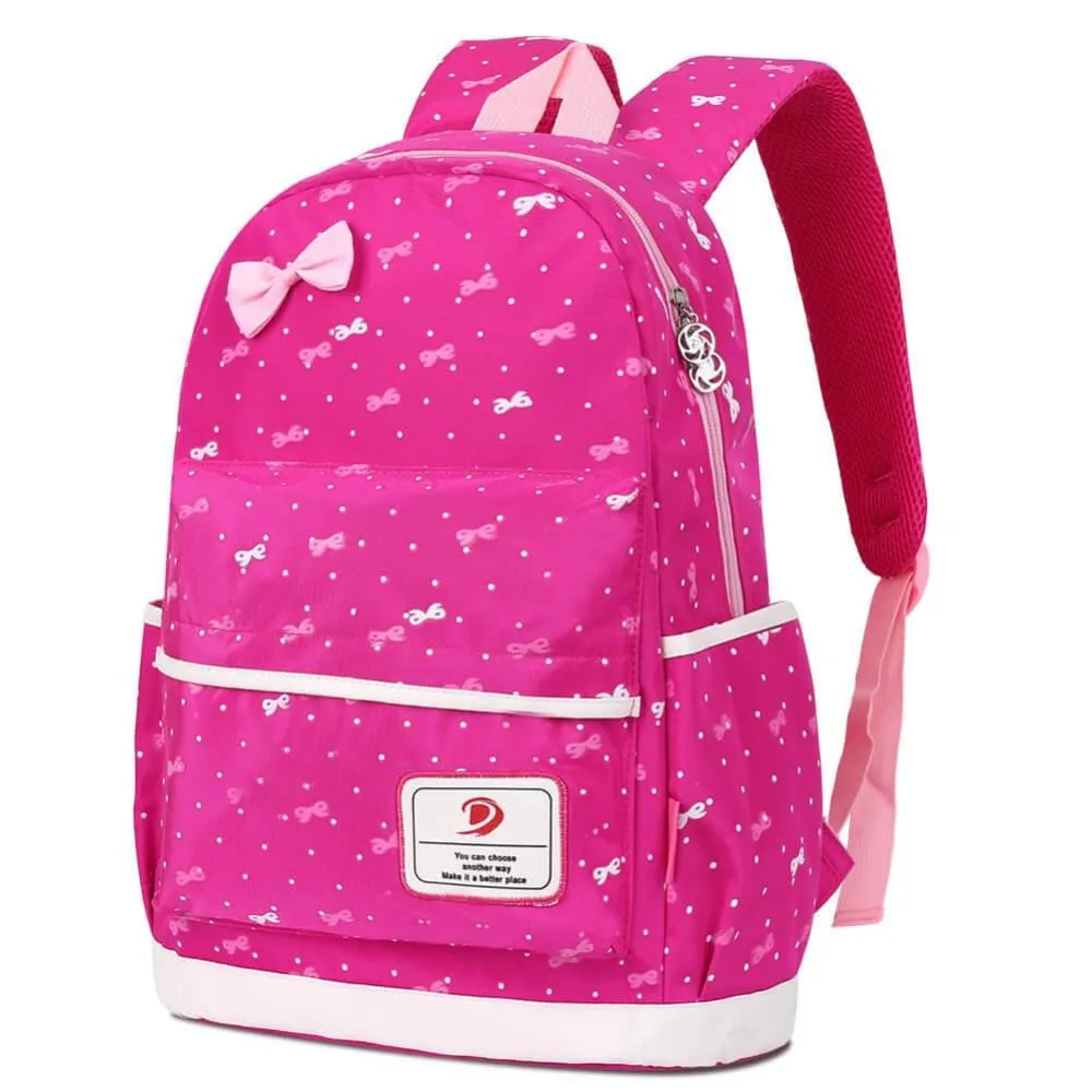 Vbiger 3-in-1 School Bag Waterproof Nylon Shoulder Daypack Polka Dot Bookbags
