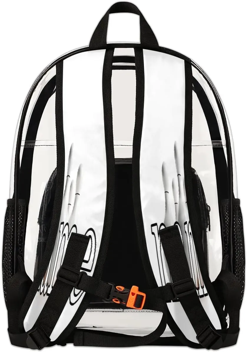 Vintage Bowling Ball Personalized Clear Backpack Custom Waterproof PVC Transparent Backpack with Name Heavy Duty Transparent Bag for Work Travel Concerts