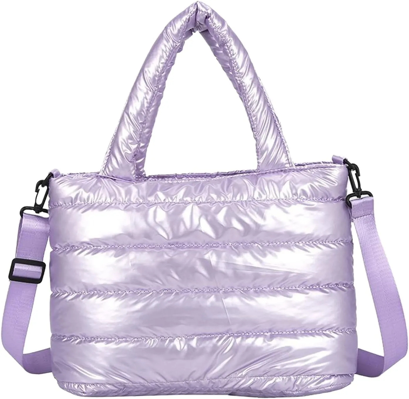 Vintage Handbag Tote Bag For Women Quilted Handbag Lightweight Winter Down Cotton Padded Shoulder Bag Down