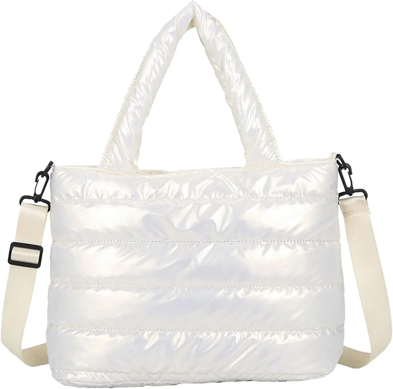 Vintage Handbag Tote Bag For Women Quilted Handbag Lightweight Winter Down Cotton Padded Shoulder Bag Down
